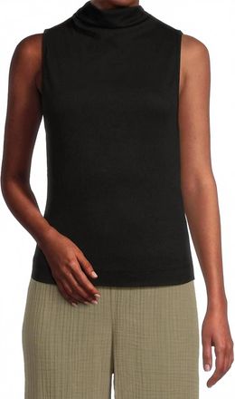 Michael Stars Chiara Drape Neck Tank In Black