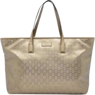 Gucci Pre-owned Coated Canvas Tote Bag - Dames - Vintage Shopper - Geel - ONE Size - Vintage