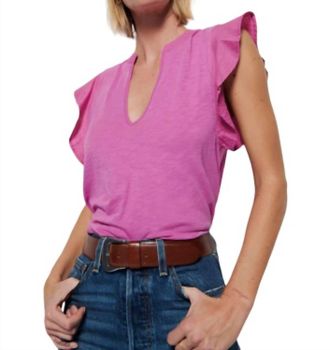 Nation Ltd Constance V-Neck Top In Rosebud