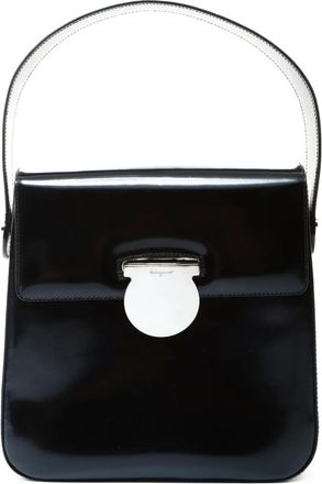 Ferragamo Borsa tote in pelle verniciata 1990-2010 - Nero