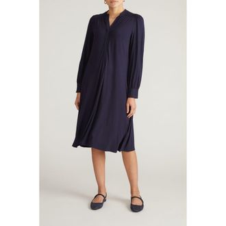 Universal Standard Liquid Long Sleeve Dress in Midnight Blue at Nordstrom, Size Xs