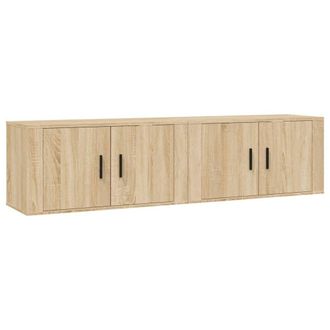 Berkfield Home Wall-mounted TV Cabinets 2 pcs Sonoma Oak 80x34.5x40 cm in Light Tan