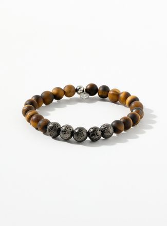 Tateossian Mens Tigers eye beads bracelet