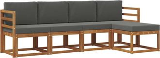 vidaXL Conjunto De Sof&aacute;s De Exterior 5 Uds. Natural Y Antracita Vidaxl