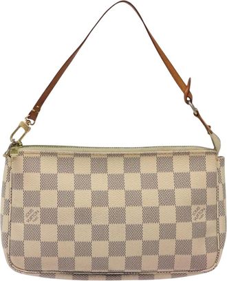 Louis Vuitton Pochette Accessoire White Canvas Clutch Bag (Pre-Owned)