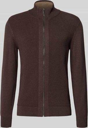 Mc Neal Strickjacke mit Stehkragen in Schoko Melange, Größe XXXL
