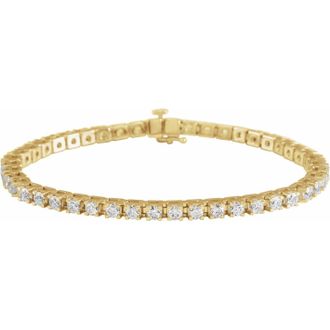 Diamond2Deal 14k Yellow Gold 5 CTW Lab-Grown Diamond Line Bracelet 7.25