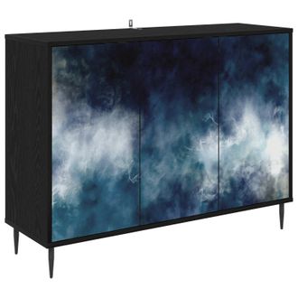 vidaXL Aparador Raalte Roble Negro 102 X 33 X 76 Cm Vidaxl