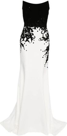 Saiid Kobeisy Crepe Mermaid Dress With Embroidery