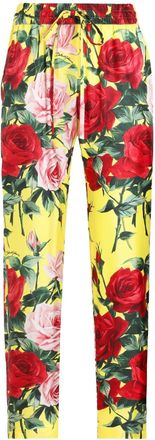 Dolce & Gabbana Broek met bloemenprint - Geel