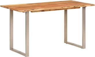 vidaXL Tavolo Da Pranzo 140x70x76 Cm In Legno Massello Di Acacia - Vidaxl