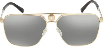 Versace Light Gray Mirror Silver Rectangular Mens Sunglasses VE2238 12526G 61