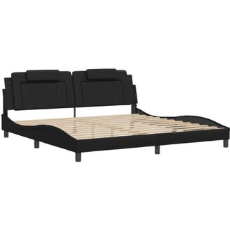 vidaXL Vidaxl - Estructura De Cama Sin Colch&oacute;n Cuero Sint&eacute;tico Negro 200x200 Cm