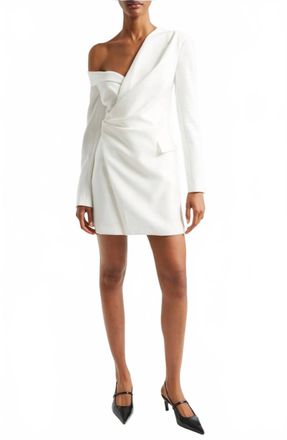 A.L.C. Skyla One-Shoulder Long Sleeve Mini Dress In Daikon