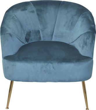 Hofmann Living and More Sessel Beine aus Stahlrohr, goldfarben lackiert, Samtbezug