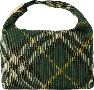 Burberry Womens Peg Shoulder Bag Green Nylon