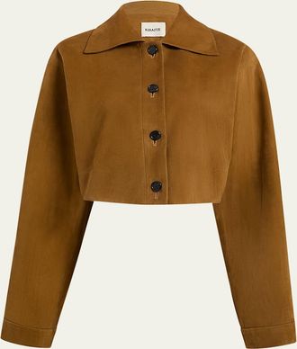 Khaite Sue Cropped Suede Jacket