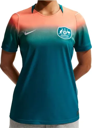 Nike (WMNS) Nike Australia 2026 Stadium Away Dri-FIT Replica Jersey Bright Spruce Orange Pulse White IB4573-367