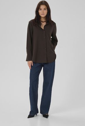 MY ESSENTIAL WARDROBE Overhemd met lang mouwen VittaMW Overhemd met lang mouwen Casual fit dark brown