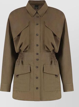 Pinko viscose linen overshirt jacket