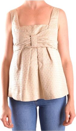 See By Chlo&eacute; Mouwloze top met vierkante halslijn - Dames - Tops zonder mouwen - Beige - XL - Tops