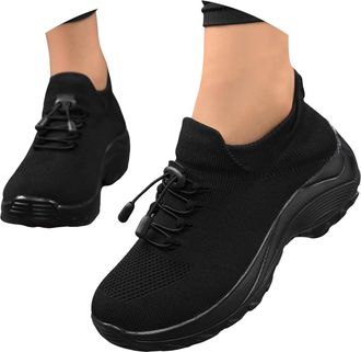 Generic Orthotic Stretch Cushion Shoes for Women Lace Up Breathable Mesh Arch Support Sneakers Outdoor Non-Slip Walking Running Gym Athletic Fitness Jogging F