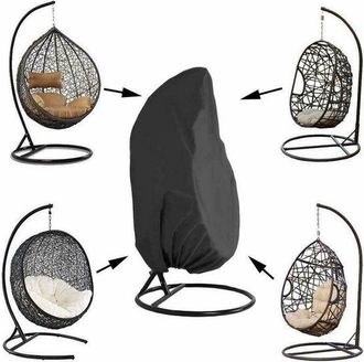 OEM Funda Protectora Silla Colgante, Universal Silla Colgante, Impermeable, Resistente Viento, Resistente Rayos Uv, 190 X 115 Cm, Duradera, Negra