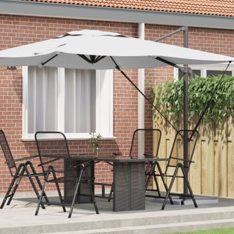 Berkfield Home Cantilever Roma Parasol Sand 286x285x265 cm Aluminium | Size: 286 x 285 x 265 cm