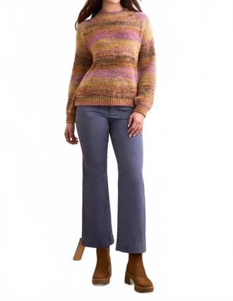Tribal Boucle Yarn Dye Mock Neck Sweater In Cameo