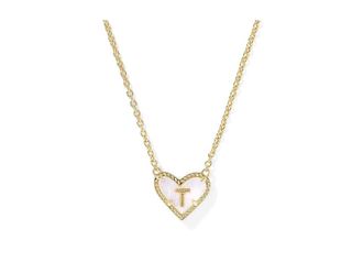 Kendra Scott Heart Letter M Short Pendant Womens Necklace Womens Necklace T, Brass
