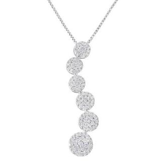House of Brilliance 14K White Gold 1 cttw Diamond Cluster Journey Pendant Necklace at Nordstrom