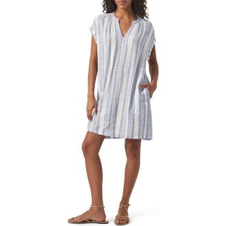 Splendid Lauren Stripe Shift Minidress in White/Seaport at Nordstrom Rack, Size Small