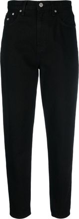 Tommy Jeans high-rise tapered-leg jeans - women - Cotton - 28/30 - Black