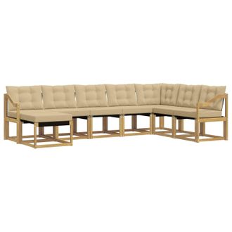 vidaXL Conjunto De Sof&aacute;s De Exterior Con Coj&iacute;n 8 Pcs Y Beige Vidaxl