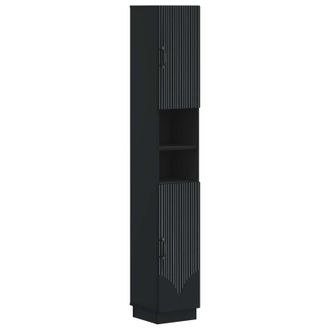 vidaXL Armario De Ba&ntilde;o Con Estante Abierto Hoorn Negro Vidaxl