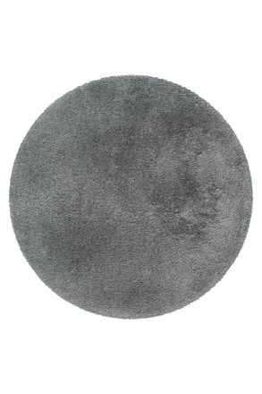 Homie Living Alfombra de baño redonda lisa de poliéster gris pizarra 90 cm