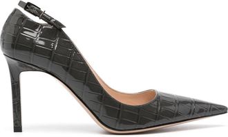 Tom Ford 85mm Angelina pumps - women - Patent Calf Leather/Calf Leather/Calf Leather - 41 - Grey