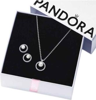 Pandora Pearl & Halo Jewelry Set
