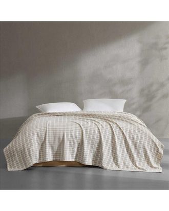 Calvin Klein Dot Dash Plaid Cotton Blanket