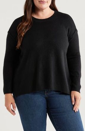 CeCe by Cynthia Steffe Elbow Heart Detail Crewneck Sweater in Rich Black at Nordstrom Rack, Size 2X