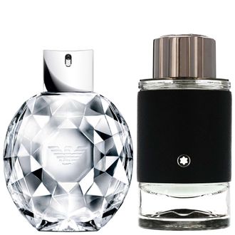 Armani Unisex Diamonds 100ml & Montblanc Explorer Duo Eau de Parfum Set - Rose - One Size