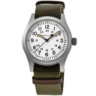 Hamilton Khaki Field Mechanical White Dial Fabric Strap Mens Watch H69529913