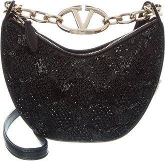 Valentino Vlogo Mini Satin Hobo Bag