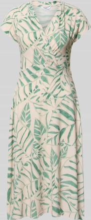 Zabaione Midikleid in Wickel-Optik mit V-Ausschnitt Modell Ca44rrara in Gruen, Gr&ouml;&szlig;e XXL