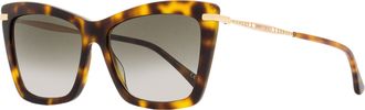 Jimmy Choo London Sady Tortoiseshell Acetate Rectangle Sunglasses - Brown