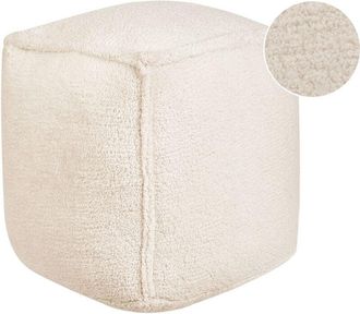 Beliani Beliani - Pouffe Cushion Square 40 x 40 x 40 cm Polyester Solid Pattern Light Beige Alipur