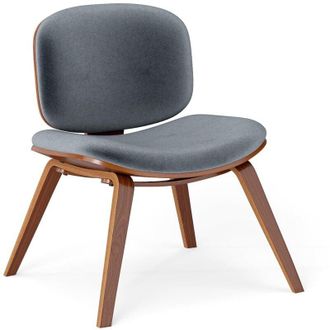 Costway Sedia Relax con Schienale Curvo e Sedile Imbottito, Sedia Laterale con Struttura in Legno, senza Braccioli, per Sala da Pranzo, Soggiorno