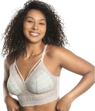 Affinitas Mia Wire-Free Padded Lace Bralette in Sandstone at Nordstrom, Size 30Dd