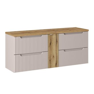 Petits Meubles Mueble bajo lavabo 4 cajones encimera estratificado 140.4cm