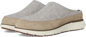 L.L.Bean L. L.Bean Downeast Slippers Womens Tan Wool Slip On Closed Toe Clog ZAP222